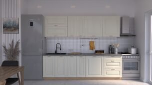Bucătărie Maria Rame MDF Vanilie Fibră 2,6m C0