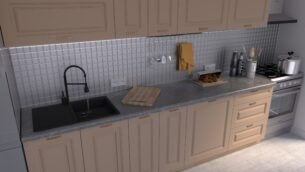 Bucătărie Maria Rame MDF Cappuccino Soft 3,0m C0 - imagine 3