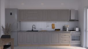 Bucătărie Maria Rame MDF Cappuccino Fibră 3,0m C0