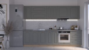Bucătărie Maria Clasic NEW MDF Gri Soft 3,0m HC