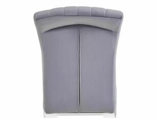 Scaun dining PRINCE Velvet, gri/crom, stofa catifelata tap. 195/metal, 46x44x100 cm - imagine 3