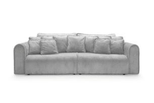 Canapea extensibilă Bravia MAX-size, 302cm, extensie 2 zone, culoare gri, material fluffy velur raiat premium, extensie 244×182 cm - imagine 6