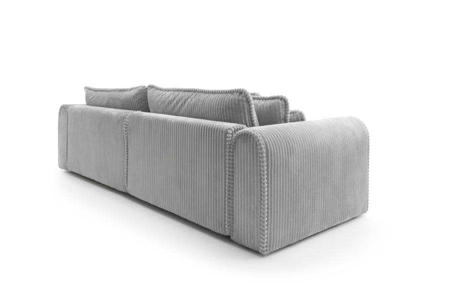 Canapea extensibilă Bravia MAX-size, 302cm, extensie 2 zone, culoare gri, material fluffy velur raiat premium, extensie 244×182 cm - imagine 4