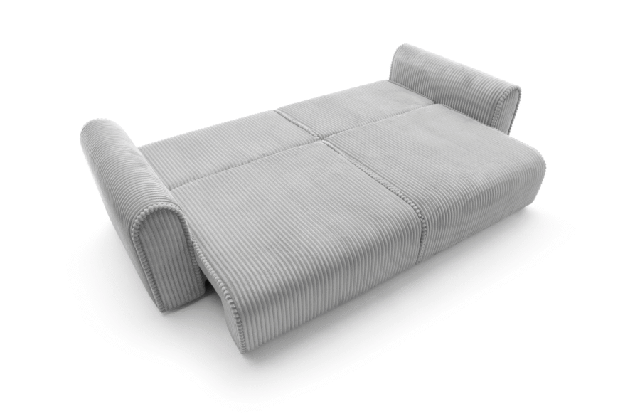 Canapea extensibilă Bravia MAX-size, 302cm, extensie 2 zone, culoare gri, material fluffy velur raiat premium, extensie 244×182 cm - imagine 2