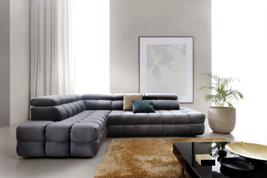 Coltar extensibil BUFFALO, lada depozitare, 283x212cm, stofa premium, dreapta - imagine 1