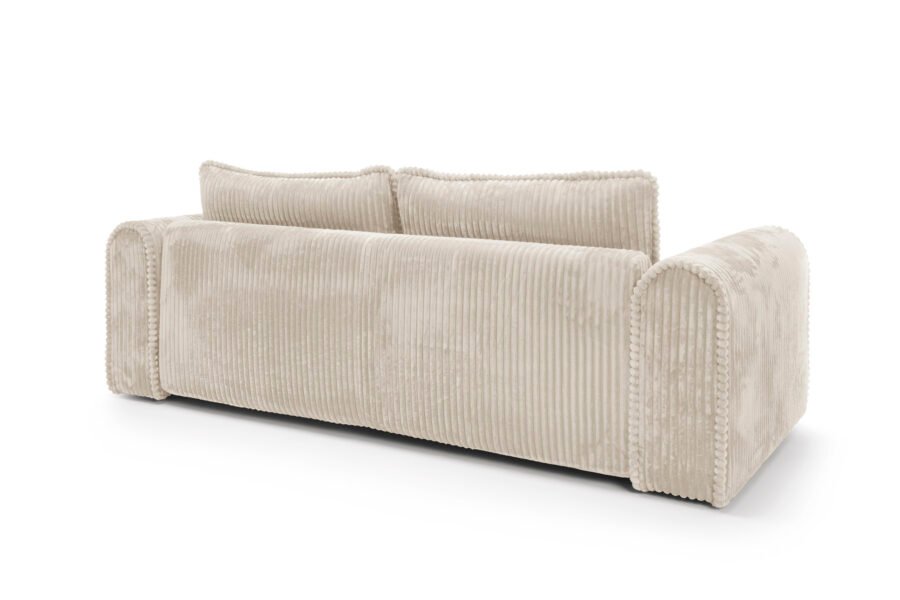 Canapea extensibilă Bravia MINI-size, culoare ivory, material fluffy velur raiat premium, 260cm lungime, extensie 200×160 cm - imagine 4
