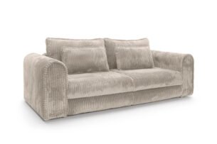 Canapea extensibilă Bravia MINI-size, culoare bej, material fluffy velur raiat premium, 260cm lungime, extensie 200×160 cm - imagine 3