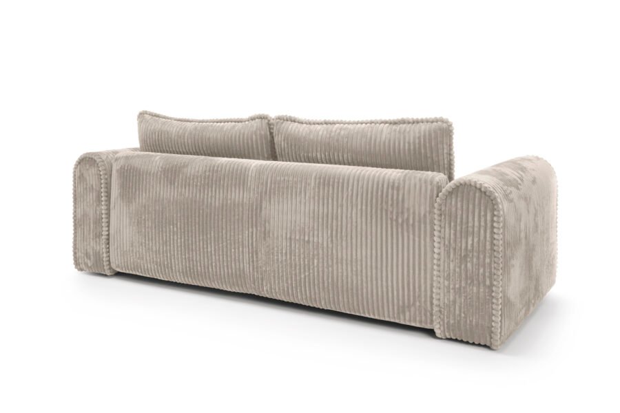 Canapea extensibilă Bravia MINI-size, culoare bej, material fluffy velur raiat premium, 260cm lungime, extensie 200×160 cm - imagine 4