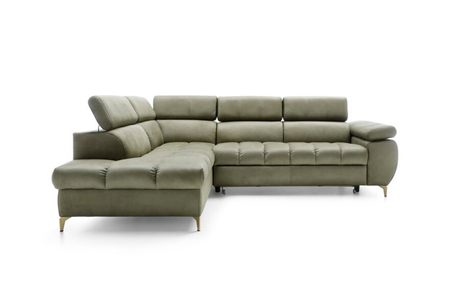 Coltar extensibil LUGANO II, 272x202cm, picioare aurii, stofa premium, dreapta - imagine 2
