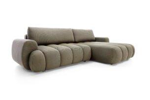 Colțar extensibil PASSO M, spațiu de depozitare, cusături verticale, 272x168 cm, culoare maro grafit, stofă efect 4D, stanga - imagine 4