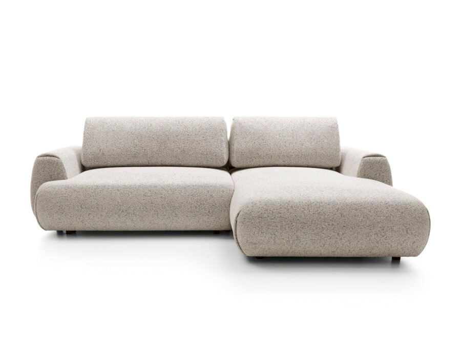 Colțar extensibil POCKET M, spațiu de depozitare, 270x167 cm, culoare bej deschis, stofă premium, dreapta - imagine 1