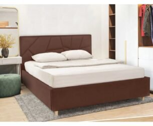 Pat tapițat SEUL 180x200, material stofă texturată, somieră metalică rabatabilă, spațiu depozitare, seria MODERN