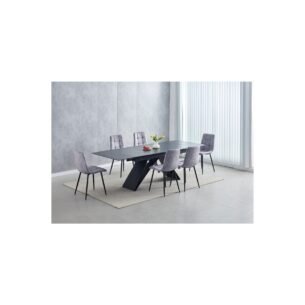 Masa extensibila VOX, blat ceramic, 160-240x90x77 cm, negru/gri antracit - imagine 2