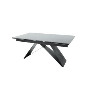 Masa extensibila VOX, blat ceramic, 160-240x90x77 cm, negru/gri antracit