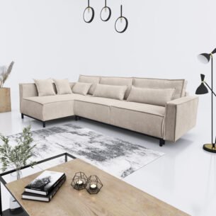 Colțar extensibil MELANIA METAL 294x160cm (LMAX+3F)