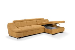 Colțar extensibil Helios L, tetiere rabatabile și brațe reglabile, cadru lemn, 309x181 cm, diverse culori - imagine 3