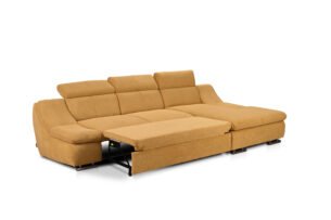 Colțar extensibil Helios L, tetiere rabatabile și brațe reglabile, cadru lemn, 309x181 cm, diverse culori - imagine 2