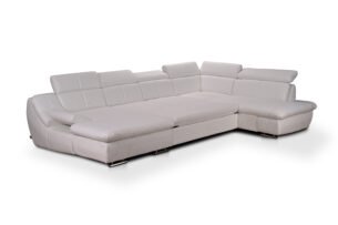 Colțar extensibil Helios U, tetiere rabatabile și brațe reglabile, cadru lemn, 381x250x177, diverse culori - imagine 2